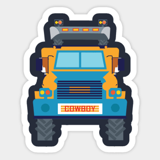 Cow boy truck t shirt Sticker